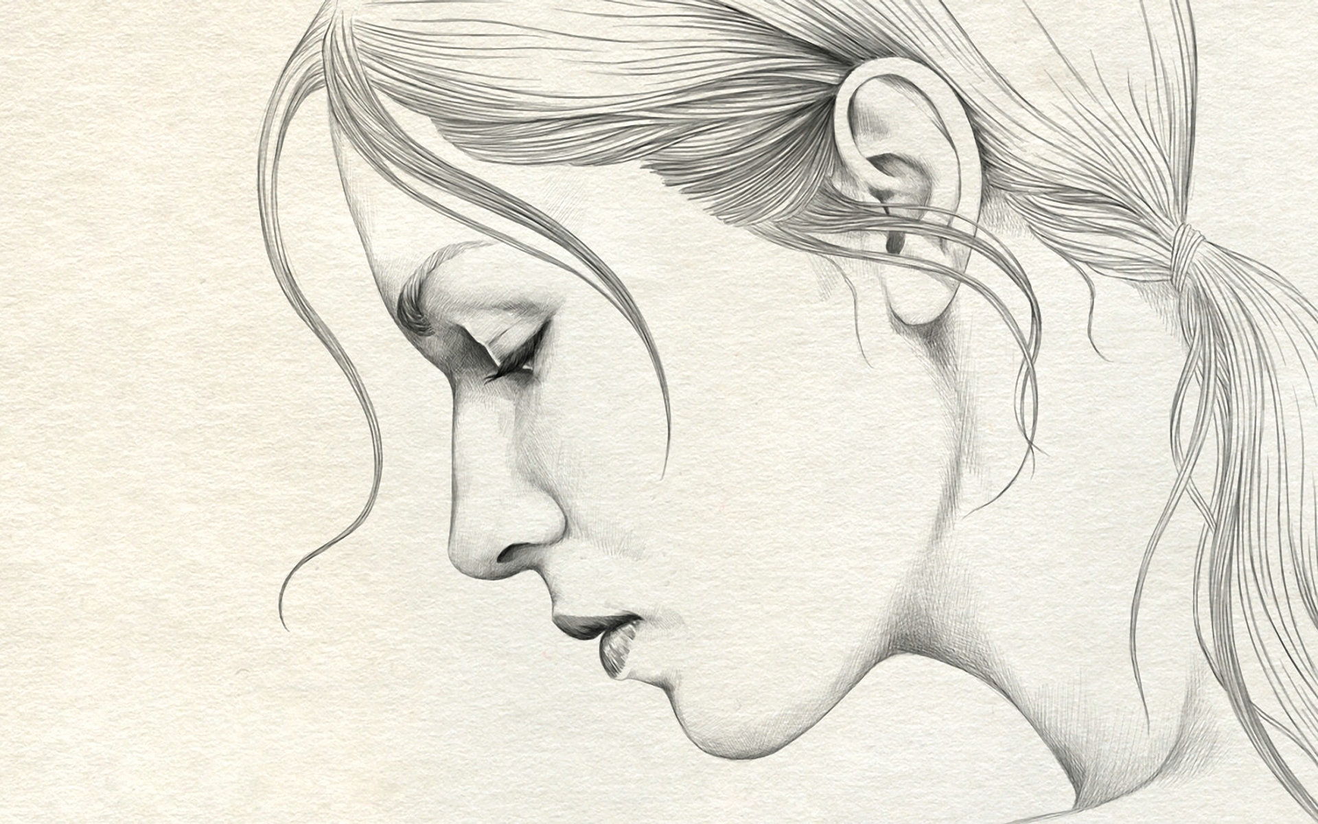 Female Side Profile Drawing at Explore collection