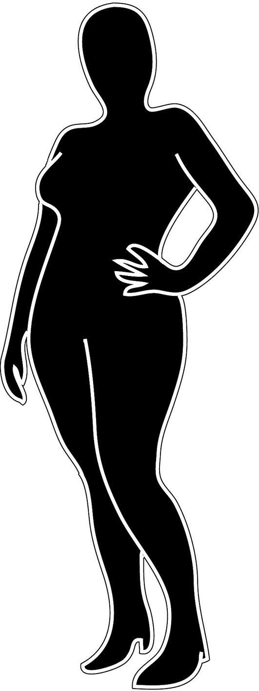 531x1417 Female Silhouette - Female Silhouette Drawing