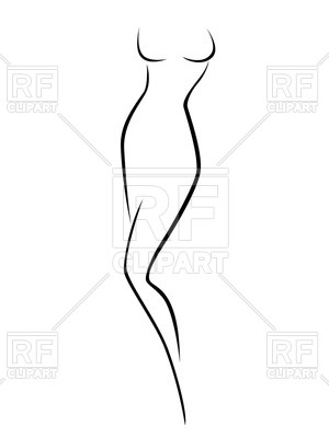 300x400 Minimalistic Female Body Outline Vector Image Of Silhouettes - Female Silhouette Drawing