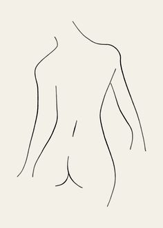 236x330 The Female Line, Black Line Sketches For Living Room Kresba V - Female Silhouette Drawing