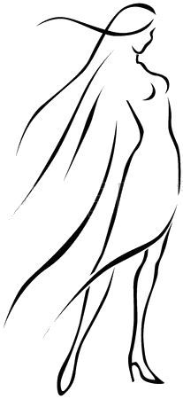 207x450 Woman Silhouette Woman In Silhouette In Art, Illustration - Female Silhouette Drawing