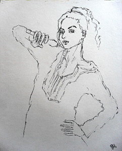 242x300 female singer drawings - Female Singer Drawing