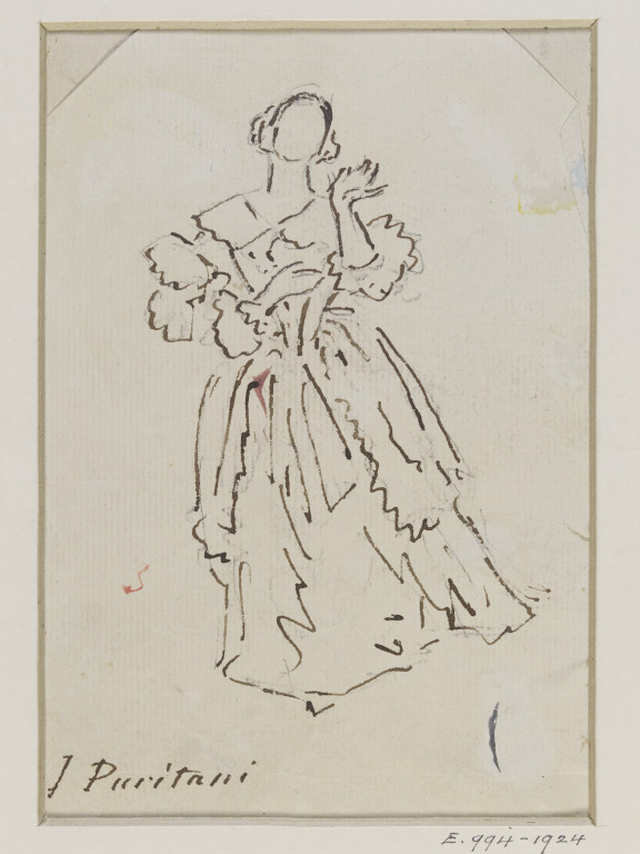 576x768 female singer in i puritani chalon, alfred edward vampa search - Female Singer Drawing