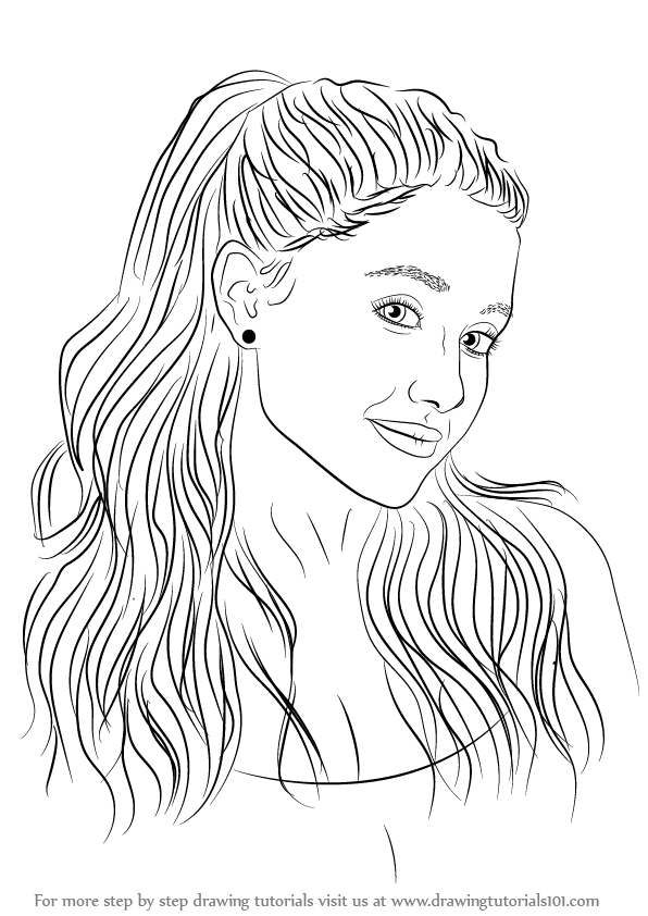 596x842 singer drawing simple for free download - Female Singer Drawing