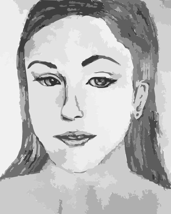 718x897 singer drawing clipart - Female Singer Drawing