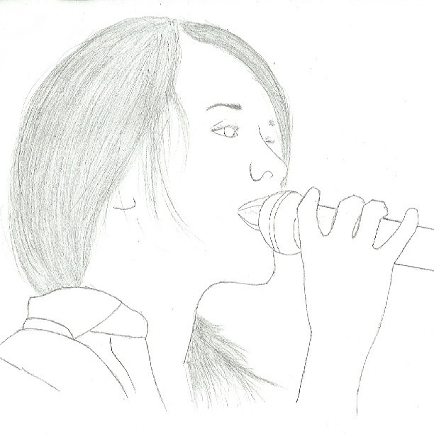 612x612 singer drawing free download - Female Singer Drawing