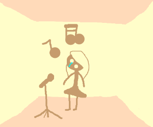 300x250 sad female singer drawing - Female Singer Drawing