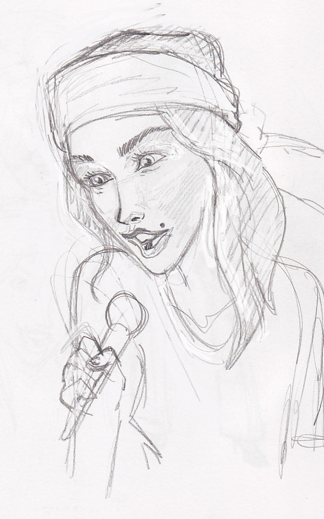 Female Singer Drawing at PaintingValley.com | Explore collection of