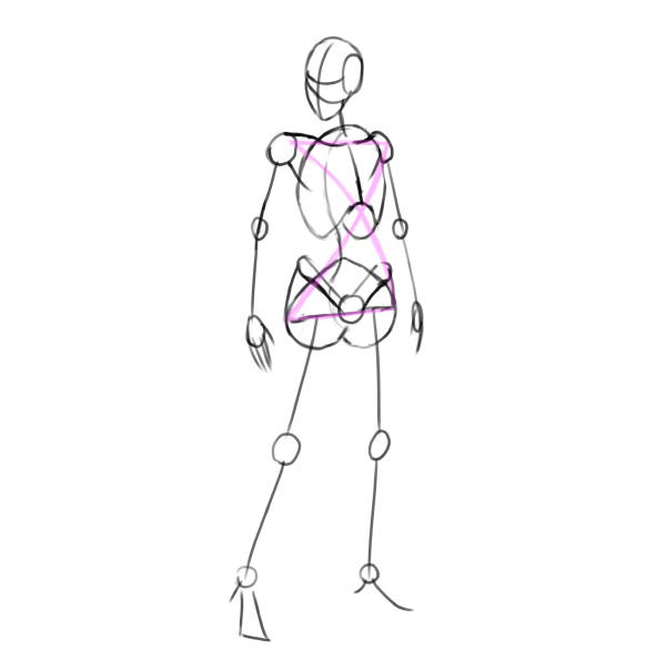 600x586 How To Design And Draw A Realistic Female Warrior - Female Skeleton Drawing