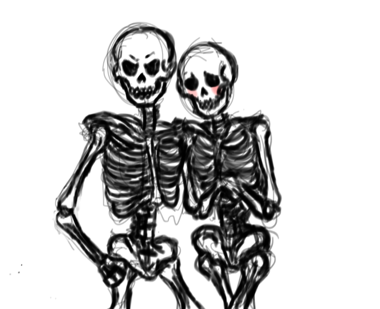 Скелеты пара. Пара скелетов. Братья скелеты. Скелет обнимает.
