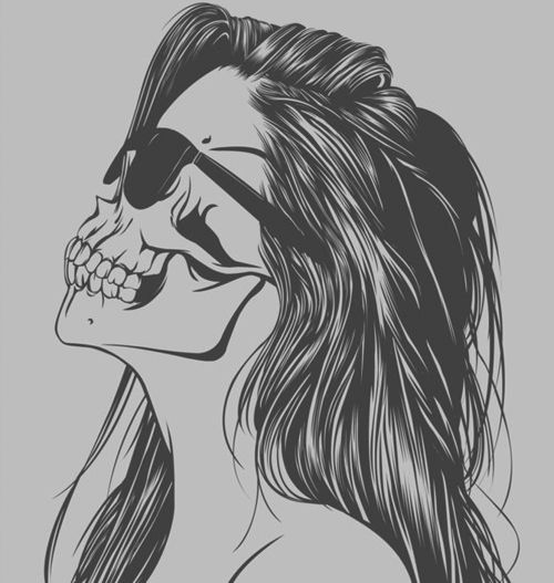 500x527 Pretty Skulls Tumblr Browse Girl Skull Skeleton Bone Skull Face - Female Skull Drawing