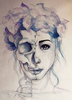 236x327 This Would Be An Awesome Tattoo Tattoos In Art, Drawings - Female Skull Drawing