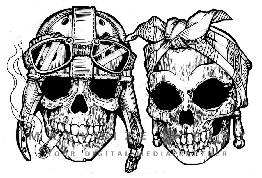 Female Skull Drawing at Explore collection of