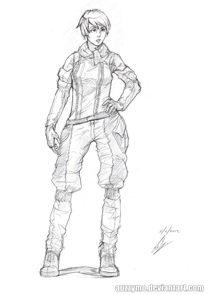 900x1239 How To Draw A Army Soldier - Female Soldier Drawing