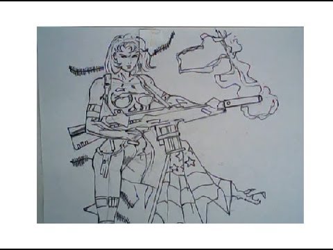 480x360 How To Draw A Female Soldier - Female Soldier Drawing