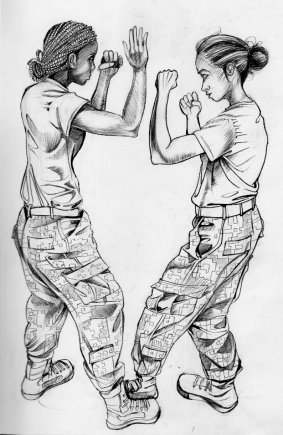 283x435 Women - Female Soldier Drawing