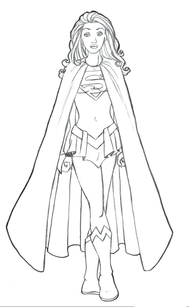 630x1024 Female Superhero Coloring Pages Colouring - Female Superhero Drawing