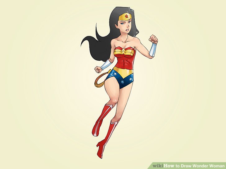 728x546 How To Draw Wonder Woman - Female Superhero Drawing