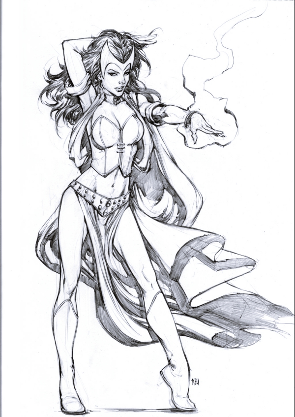 600x847 Magical Superhero Pencil Drawings - Female Superhero Drawing