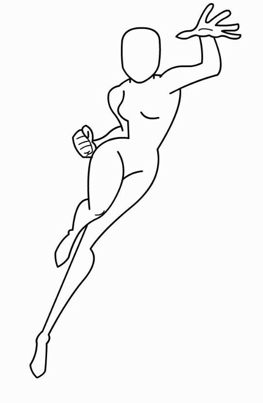 542x830 Superhero Female Pose Action Poses - Female Superhero Drawing