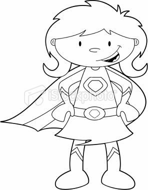 296x380 Photos Superhero Templates - Female Superhero Drawing Template
