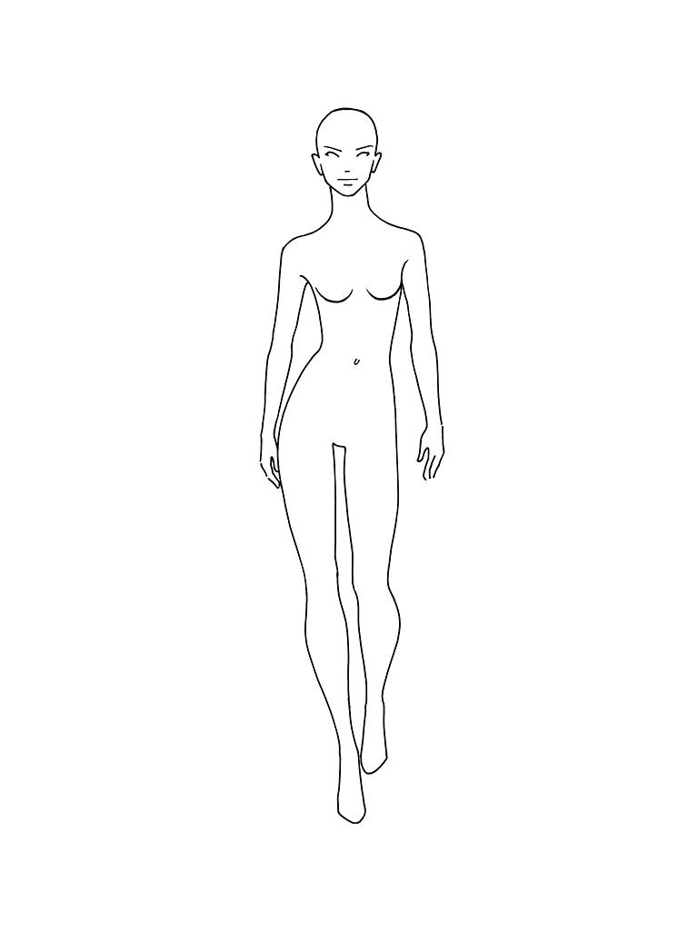 768x1025 template male drawing template female paper doll superhero line - Female Superhero Drawing Template