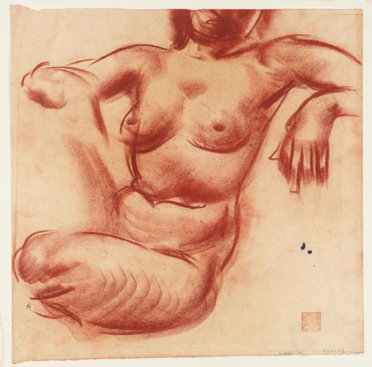730x719 female torso', alexandre jacovleff, tate - Female Torso Drawing