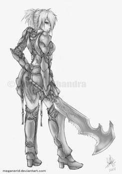245x350 Female Warrior Aska - Female Warrior Drawing