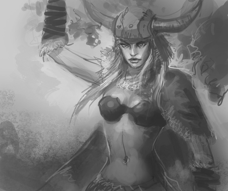 800x672 How To Draw Viking Woman Warrior - Female Warrior Drawing