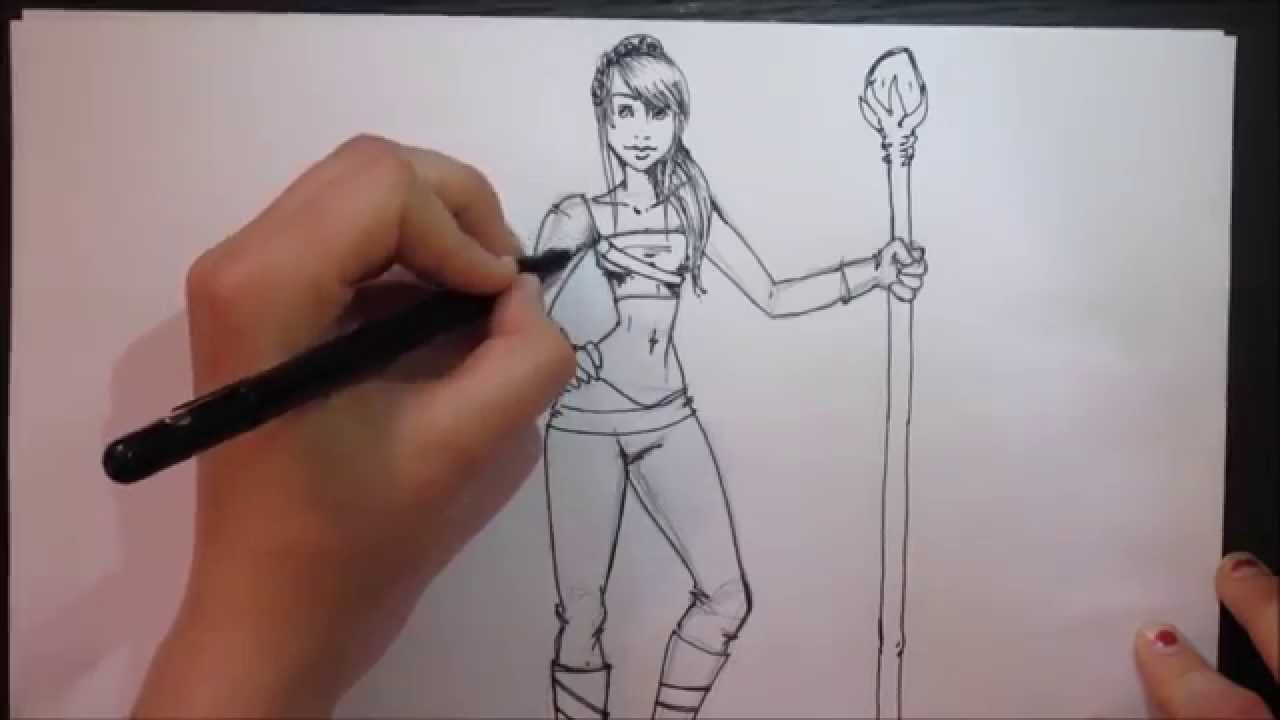 1280x720 How To Draw - Female Warrior Drawing