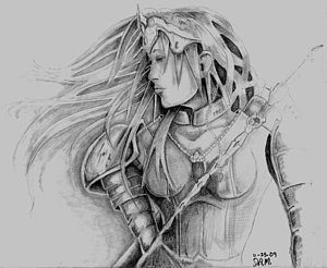 300x246 Warrior Drawing - Female Warrior Drawing