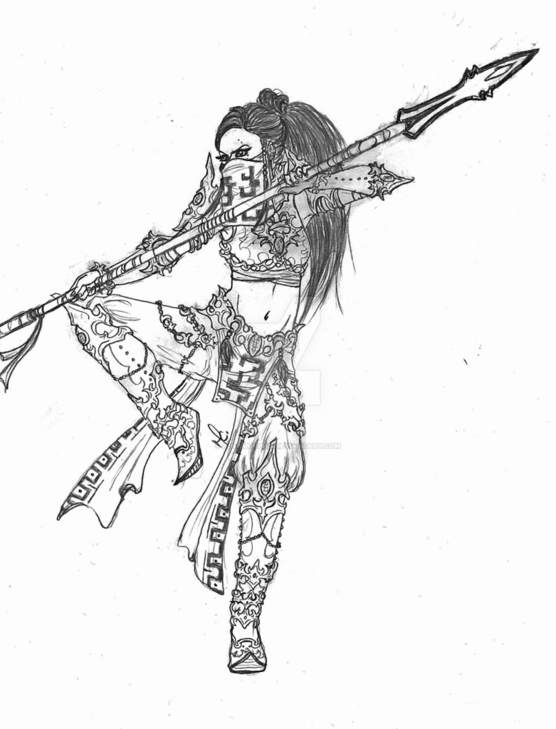 781x1024 arabic style female warrior - Female Warrior Drawing
