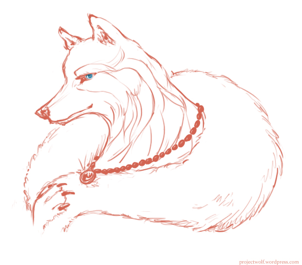 619x543 Vixetta A Wolf A Day - Female Wolf Drawing