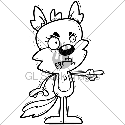 500x500 Angry Cartoon Female Wolf Gl Stock Images - Female Wolf Drawing