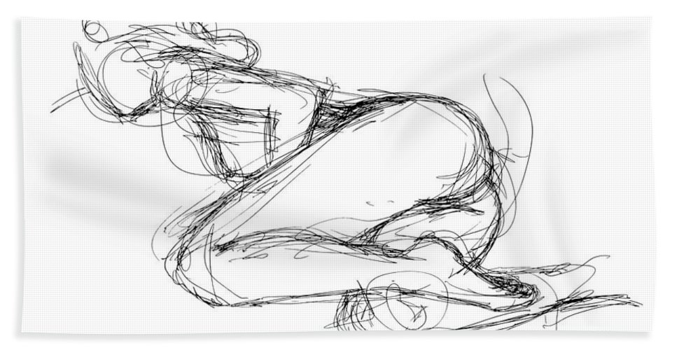 967x500 female erotic sketches beach towel for sale - Feminine Drawings