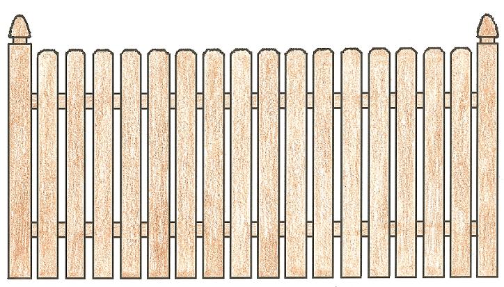 724x413 factory to you fence picket straight dog eared drawing - Fence Drawing