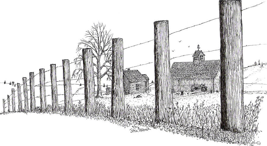 900x494 Fence Line Drawing - Fence Drawing