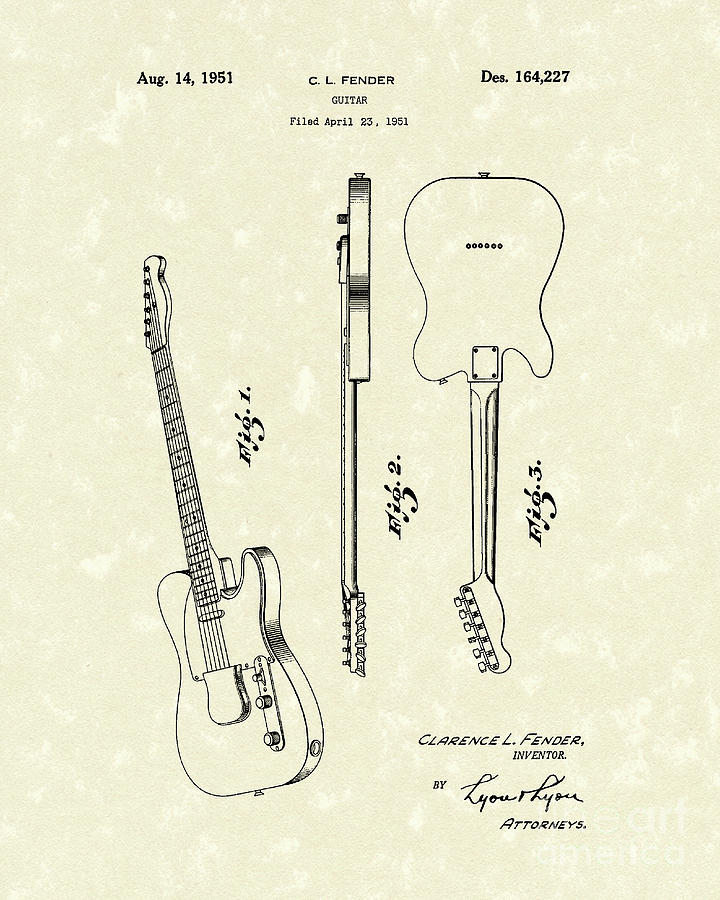 720x900 fender guitar patent art drawing - Fender Drawing