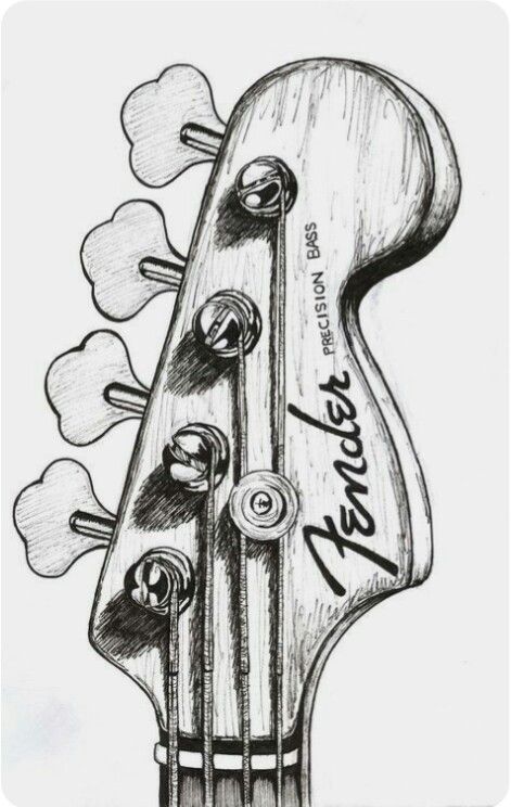 471x744 fender bass drawing drawings in guitar drawing, guitar - Fender Drawing