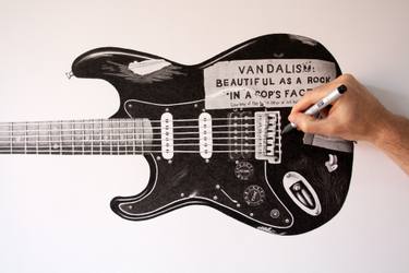 375x250 kurt cobain's fender stratocaster drawing - Fender Drawing