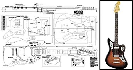 466x248 plan of baritone fender jaguar electric guitar - Fender Drawing