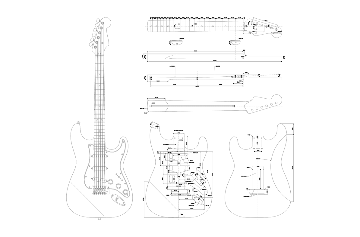 1194x788 fender stratocaster guitar templates electric herald - Fender Stratocaster Drawing