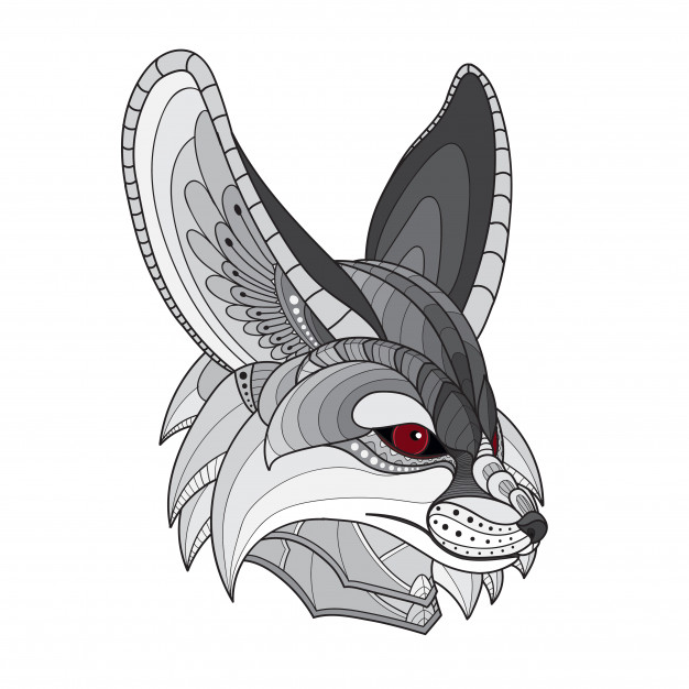 626x626 Hand Drawn Doodle Zentangle Fennec Fox Illustration Vector Vector - Fennec Drawing