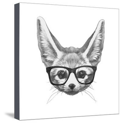 400x401 Original Drawing Of Fennec Fox With Glasses Isolated On White - Fennec Drawing