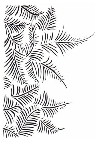 320x476 Fern Stencil Stenciling Supplies The School Of Making - Fern Line Drawing