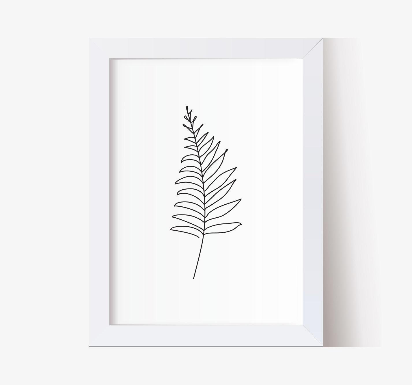 1427x1332 Fern Leaf Wall Art Decor Line Art Print Abstract Botanic Etsy - Fern Line Drawing