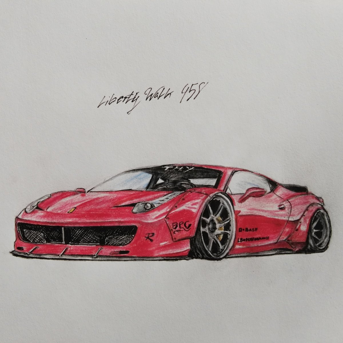 1200x1200 ferrari lb - Ferrari 458 Drawing