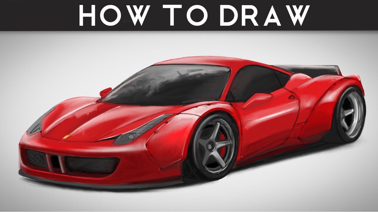 1280x720 How To Draw - Ferrari 458 Drawing