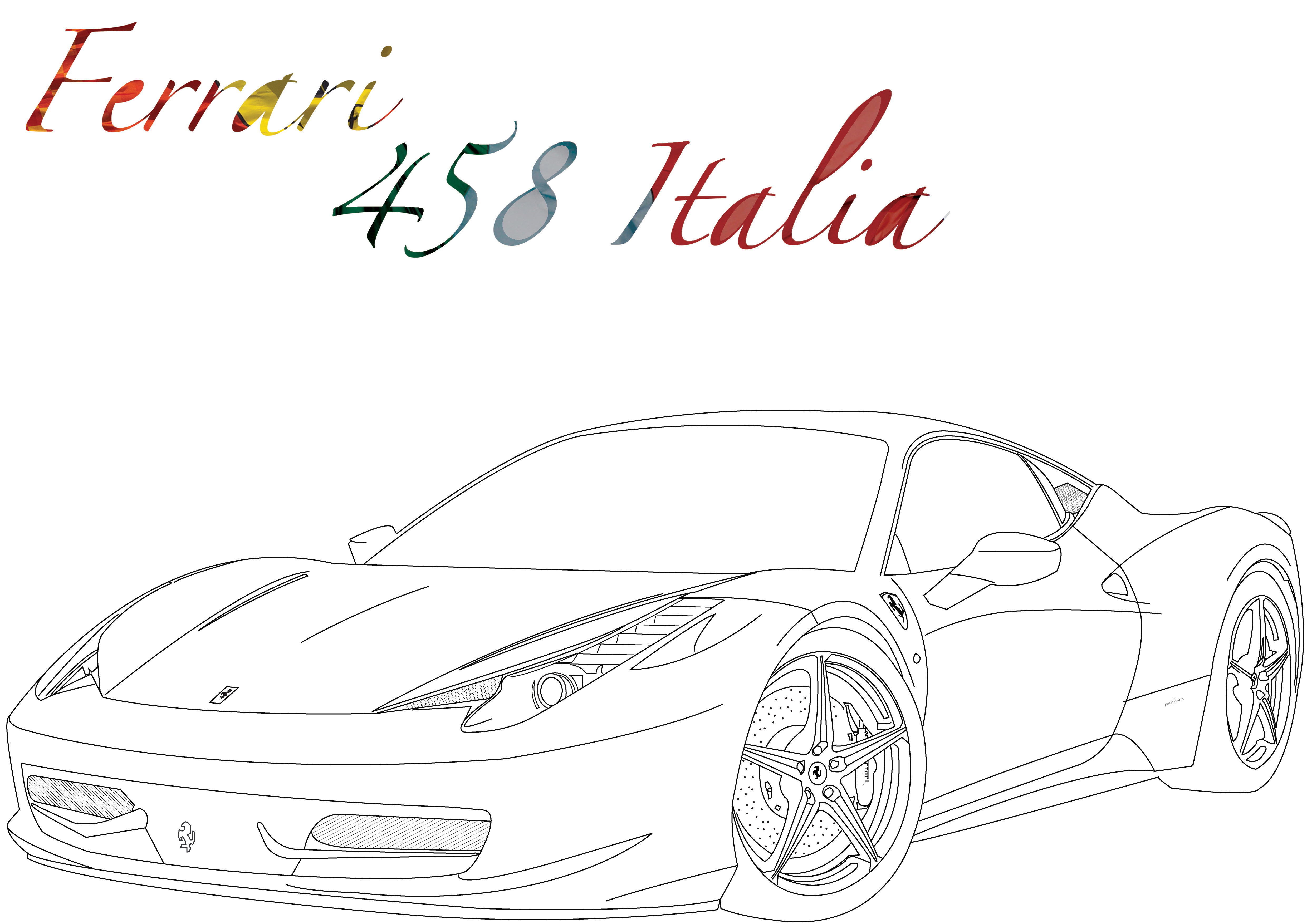 Раскраска Ferrari 458