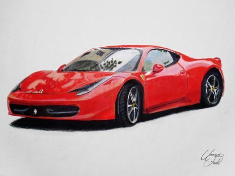 467x350 Drawing Cars - Ferrari 458 Drawing